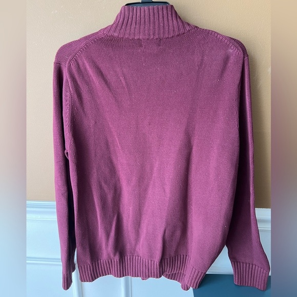 L.L. Bean Men’s Burgundy Full-Zip Knit Cardigan Sweater Size Large Grandpacore - Picture 4 of 4